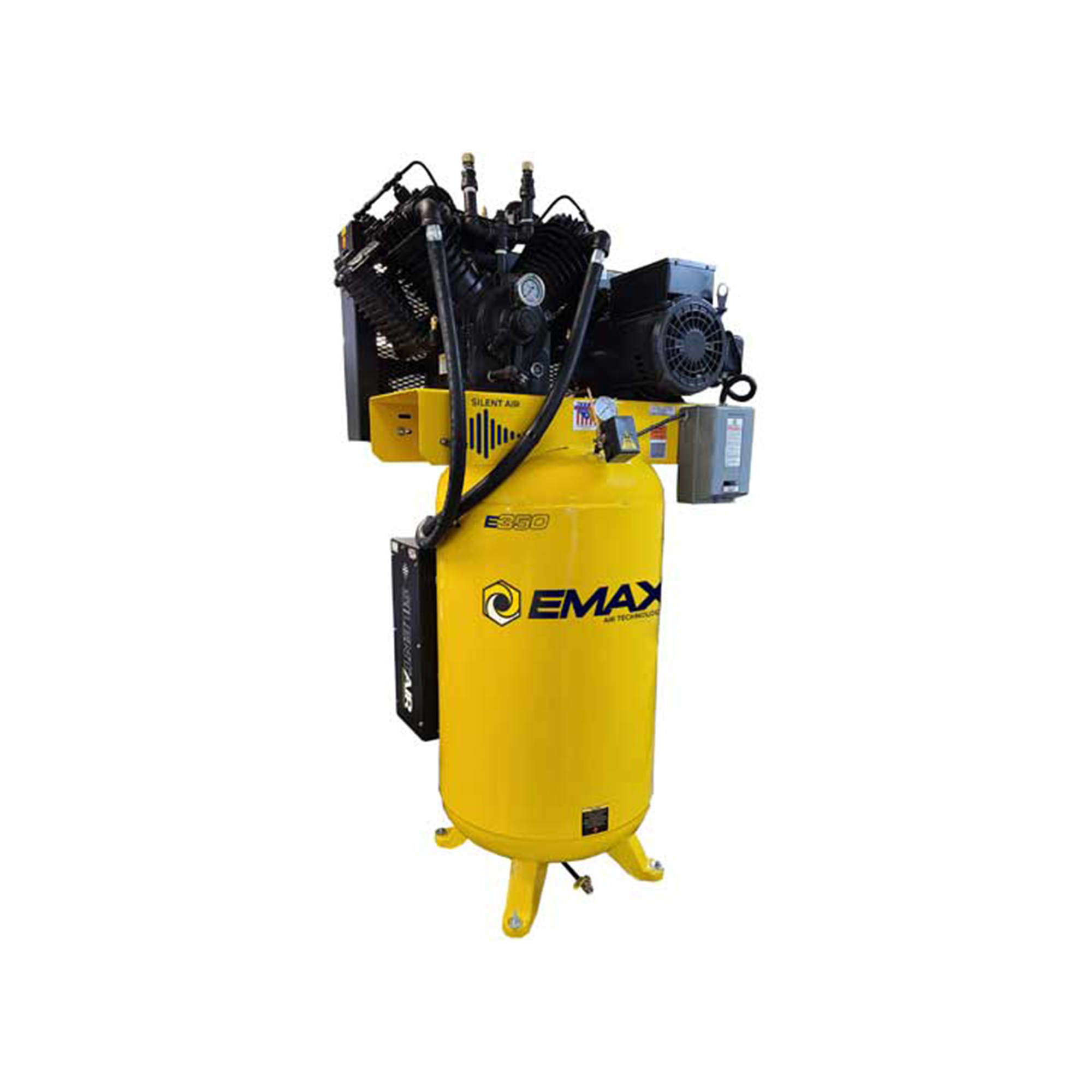 EMAX Silent Air Compressor — 7.5 HP, 80-Gallon Vertical, 1-Phase, Pressure Lubricated, 2-Stage, 31 CFM, Model# EMCES07V080V1